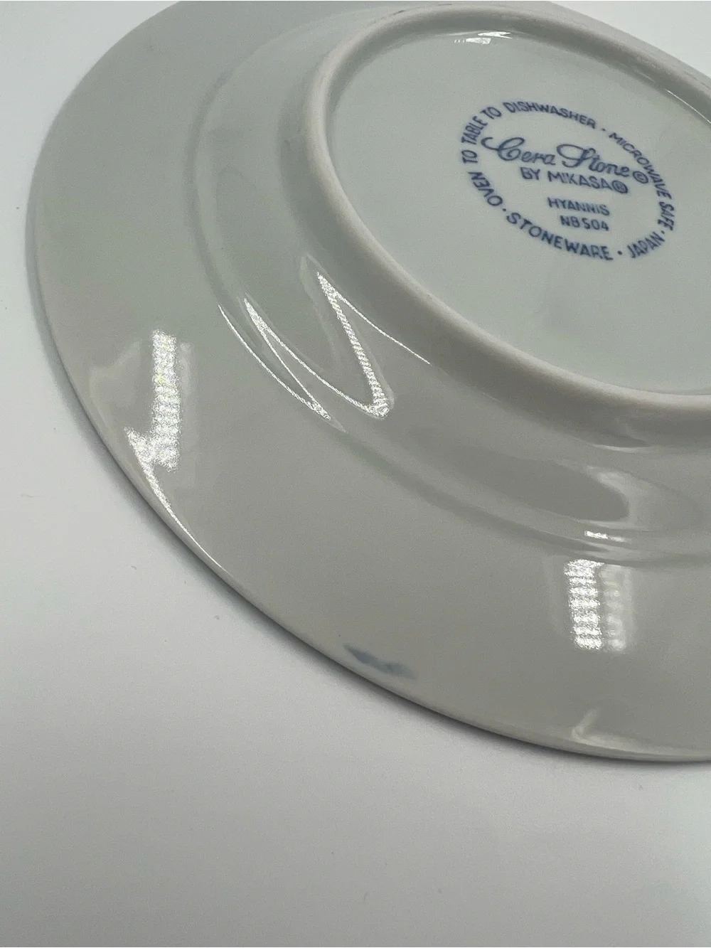 Mikasa Cera Stone Hyannis NB 504 Blue & White Floral Stoneware Salad Plate 8”